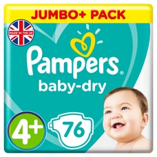Pampers Baby Dry Size 4+ - Pack of 76