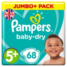 Pampers Baby Dry Size 5+ - Pack of 68