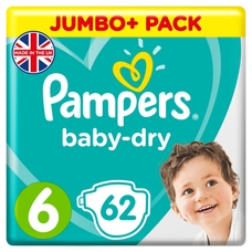 Pampers Baby Dry Size 6 Jumbo+ Box 62