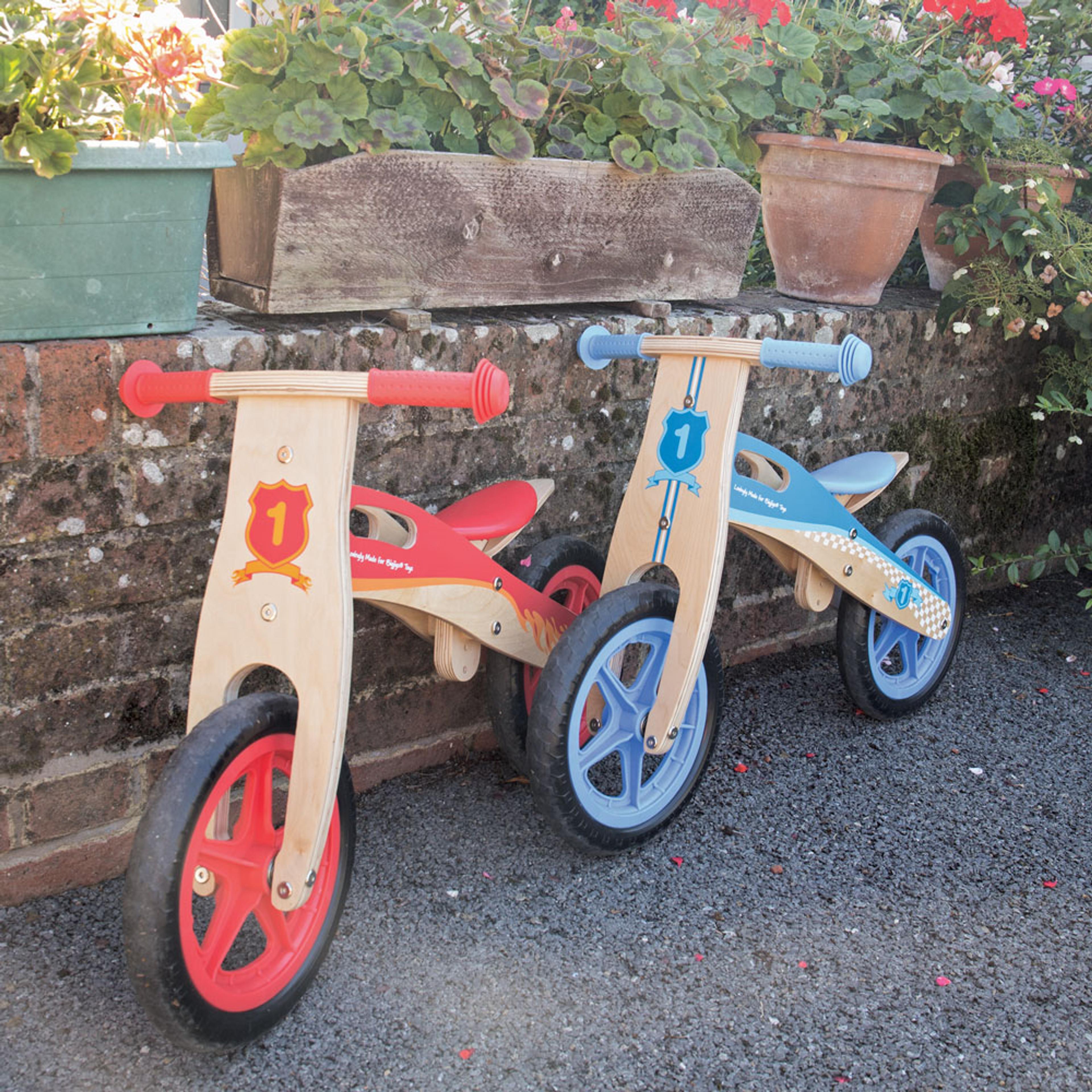 BIGJIGS Toys Red And Blue Balance Bike Offer