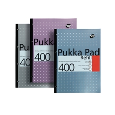Pukka Pad Metallic Refill Pads - A4 - 400 pages - 8mm Lined, Margin, 4 Hole