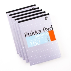 Pukka Pad Metallic Refill Pads - A4 - 160 pages - 5mm Squared - 4 Hole - Pack of 6
