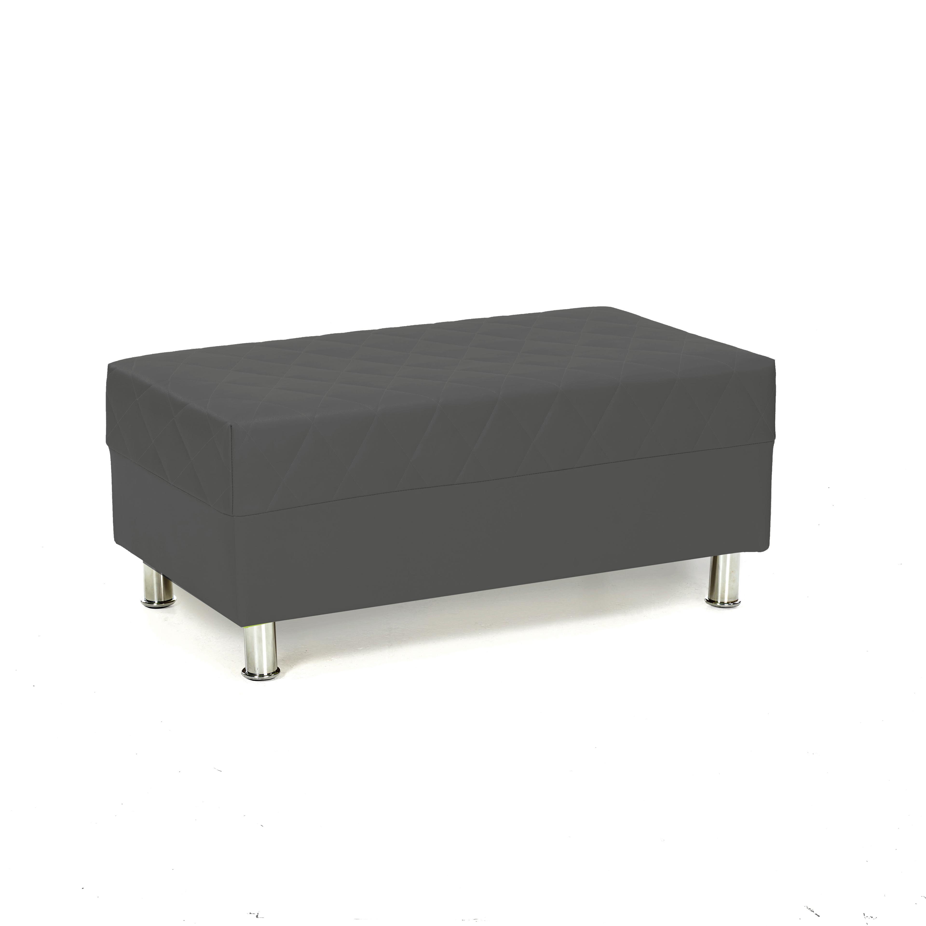 Turin Black Quilted Stool