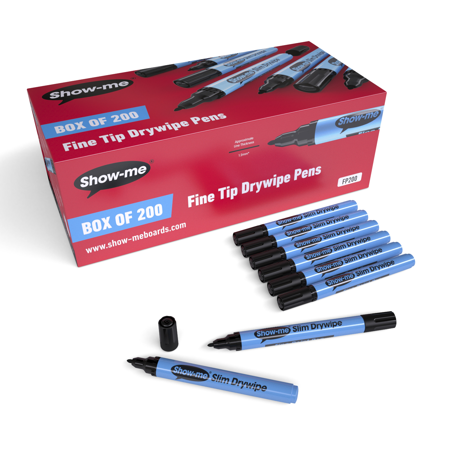 Slim Barrel Drywipe Pen Fine Tip Black