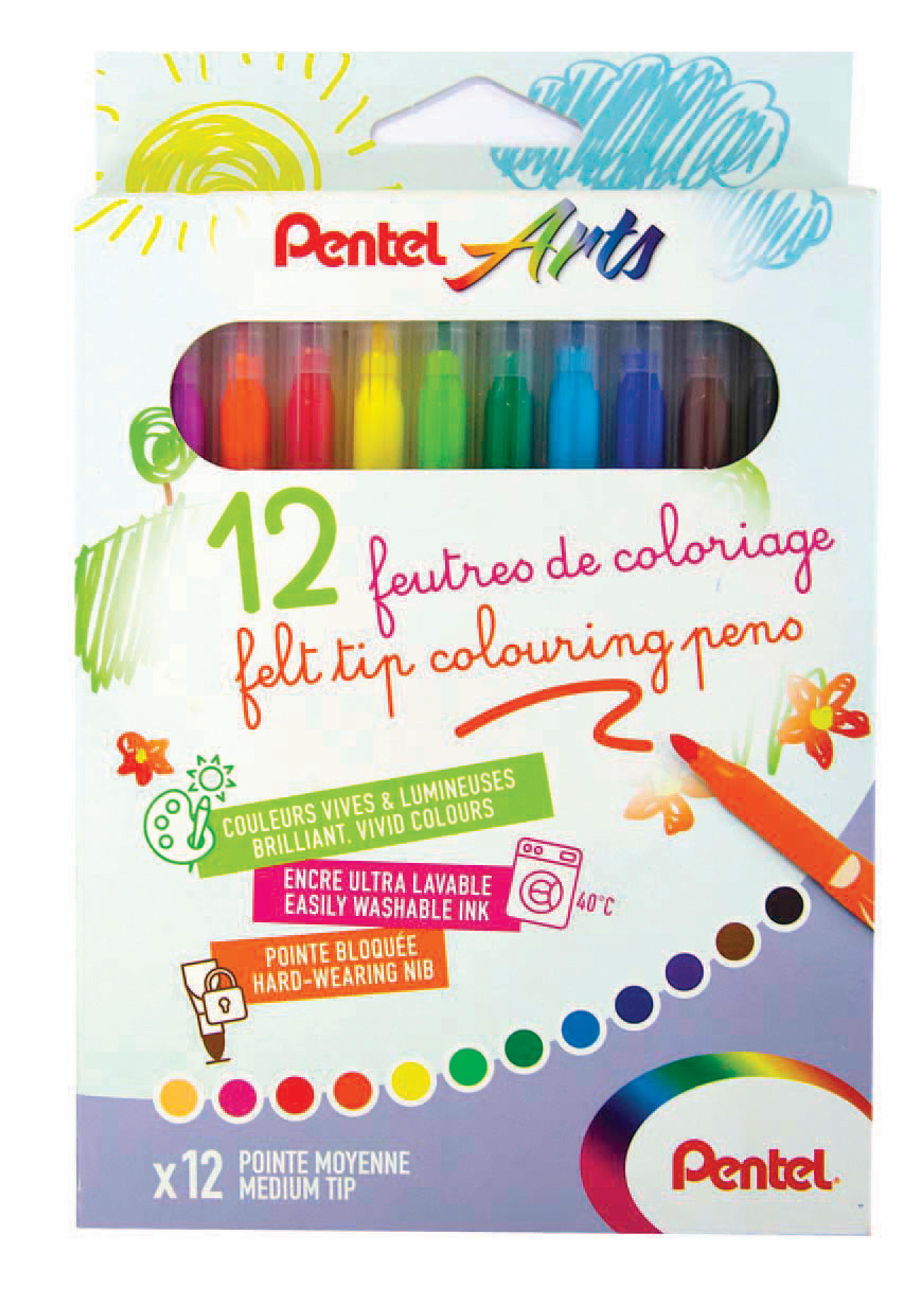 Pentel Arts Felt Tip Set - Pack of 12