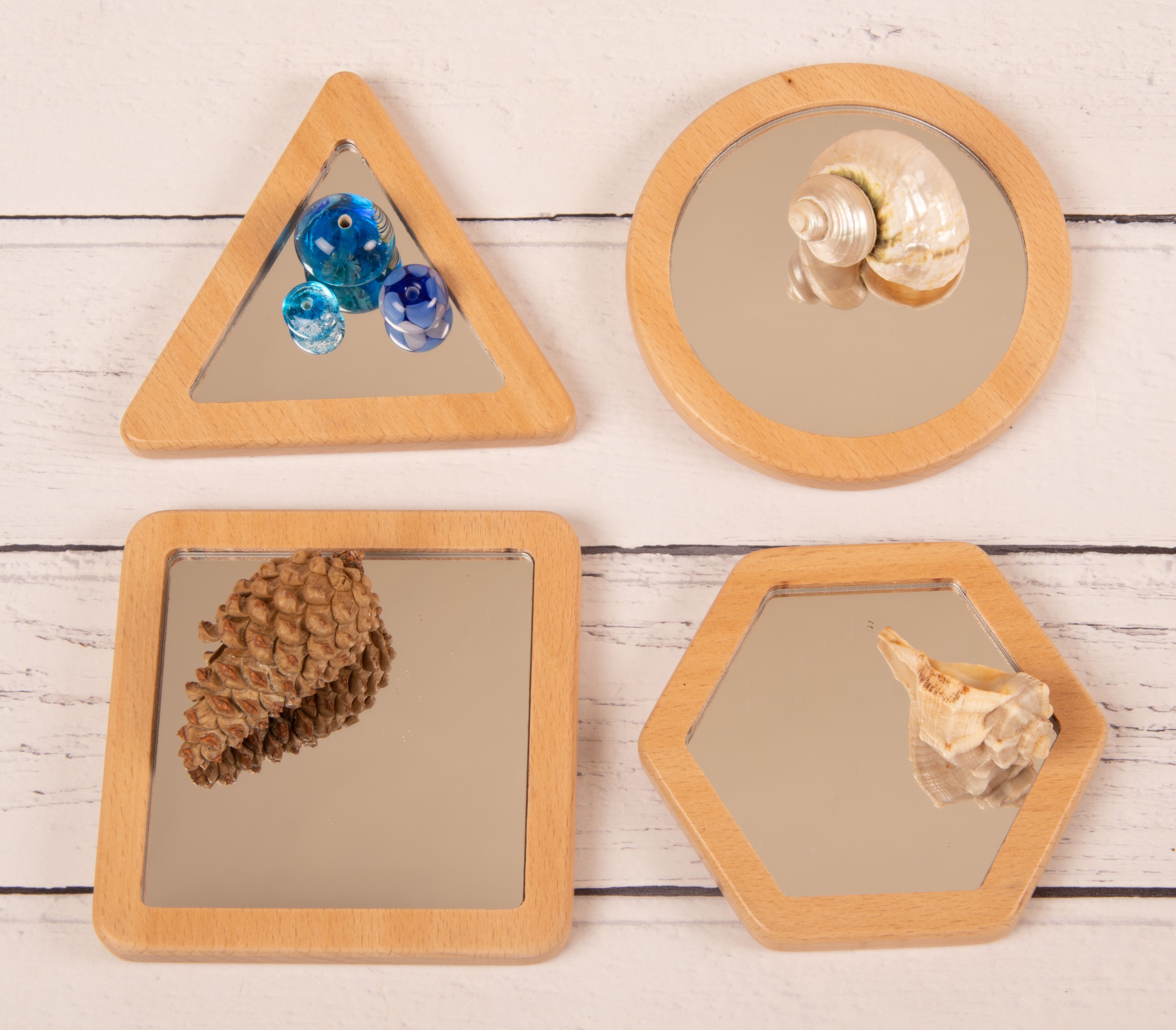 thumbnail image 2 of 10-Pack Pentagon Shaped Craft Mirrors - 9cm Shatterproof Acrylic Mirrors For DIY Projects 2 of 3