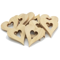 Wooden Heart Embellishments - Pack of 20