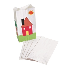White Paper Craft Bags - Pack of 50