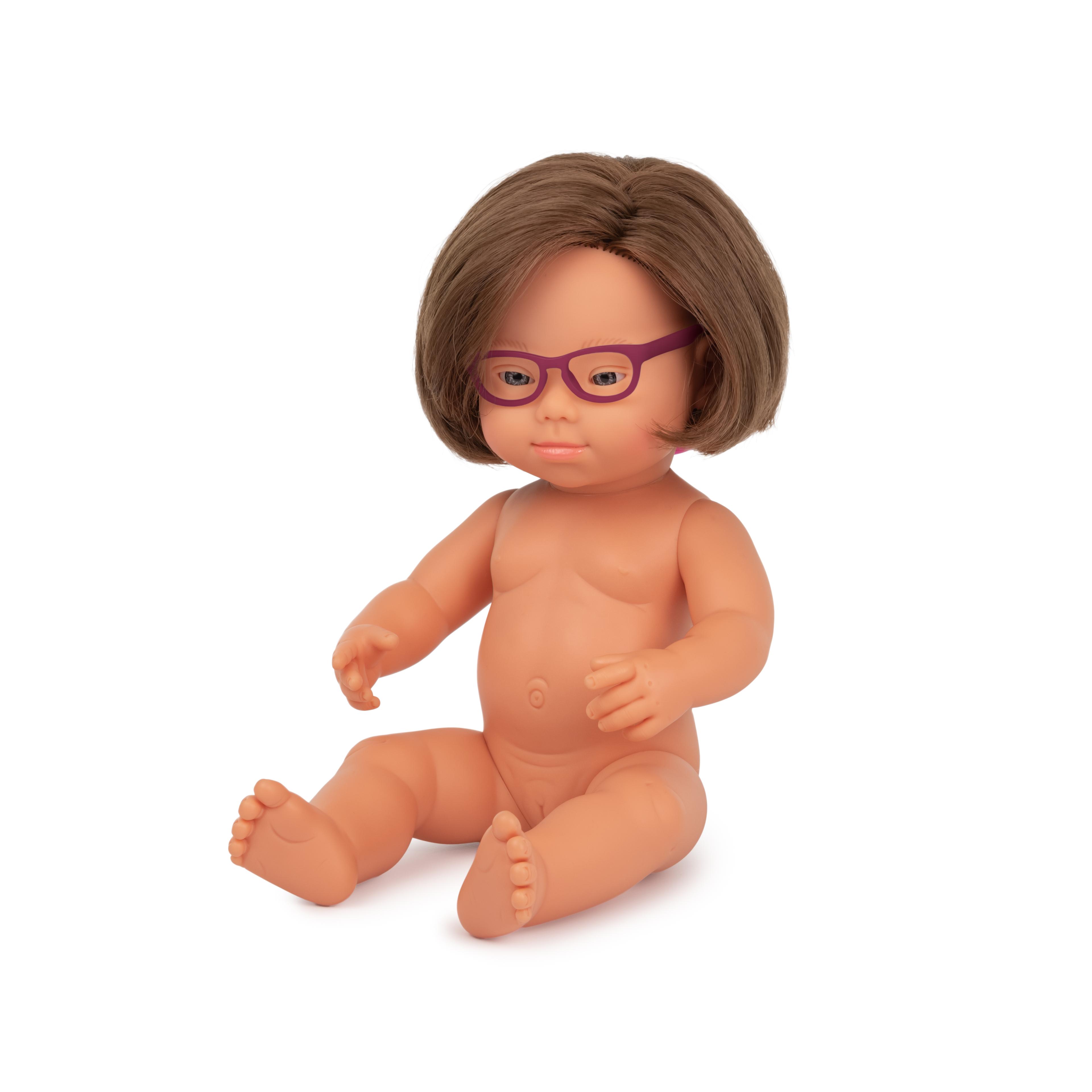 miniland Doll with Down's Syndrome and Glasses Caucasian Girl