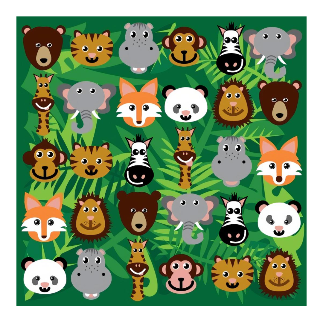 HP00050958 - Wild Animals 3x3m Placement Carpet - delivered with FREE  runner | Hope Education