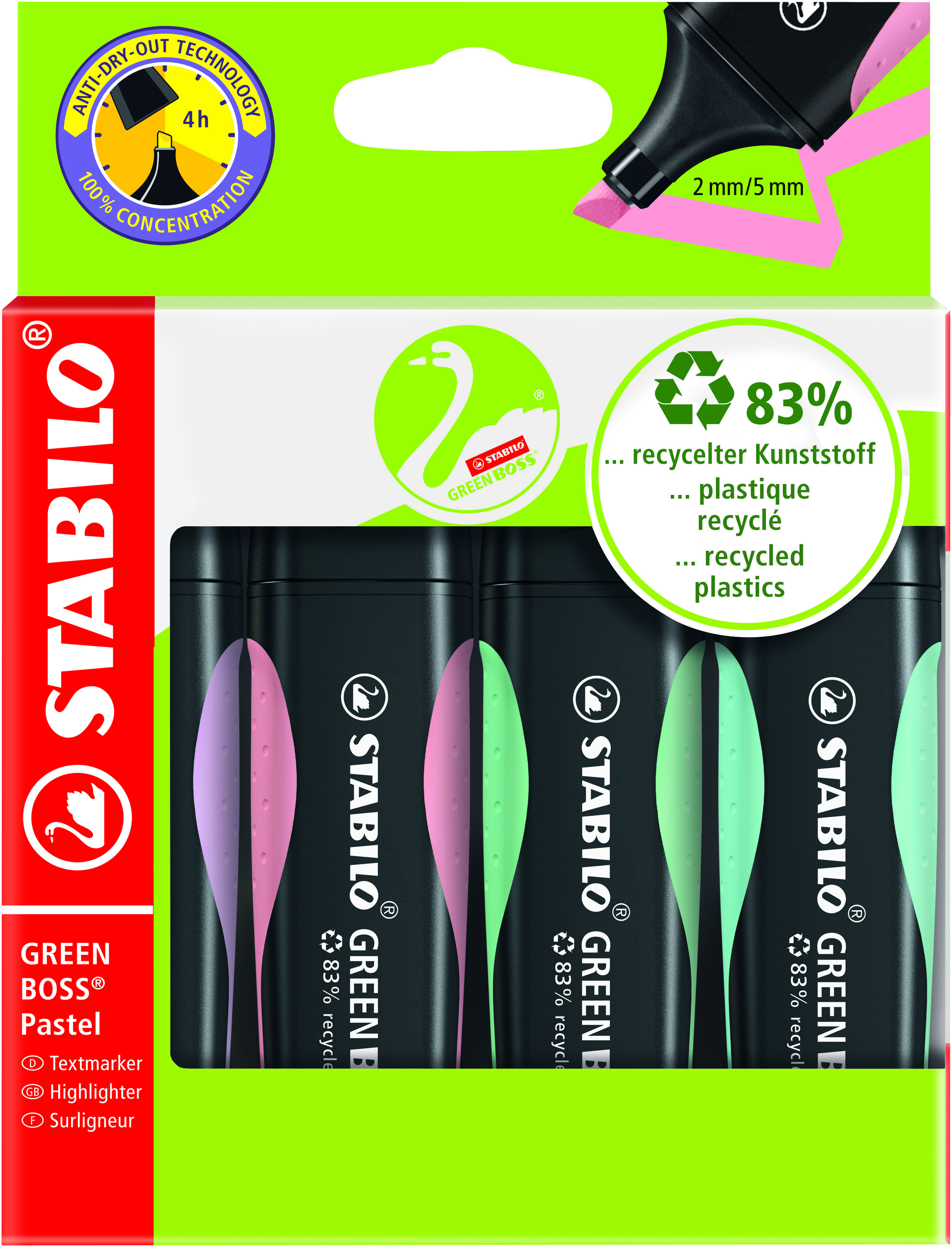 STABILO GREEN BOSS Pastel Wallet - Pack