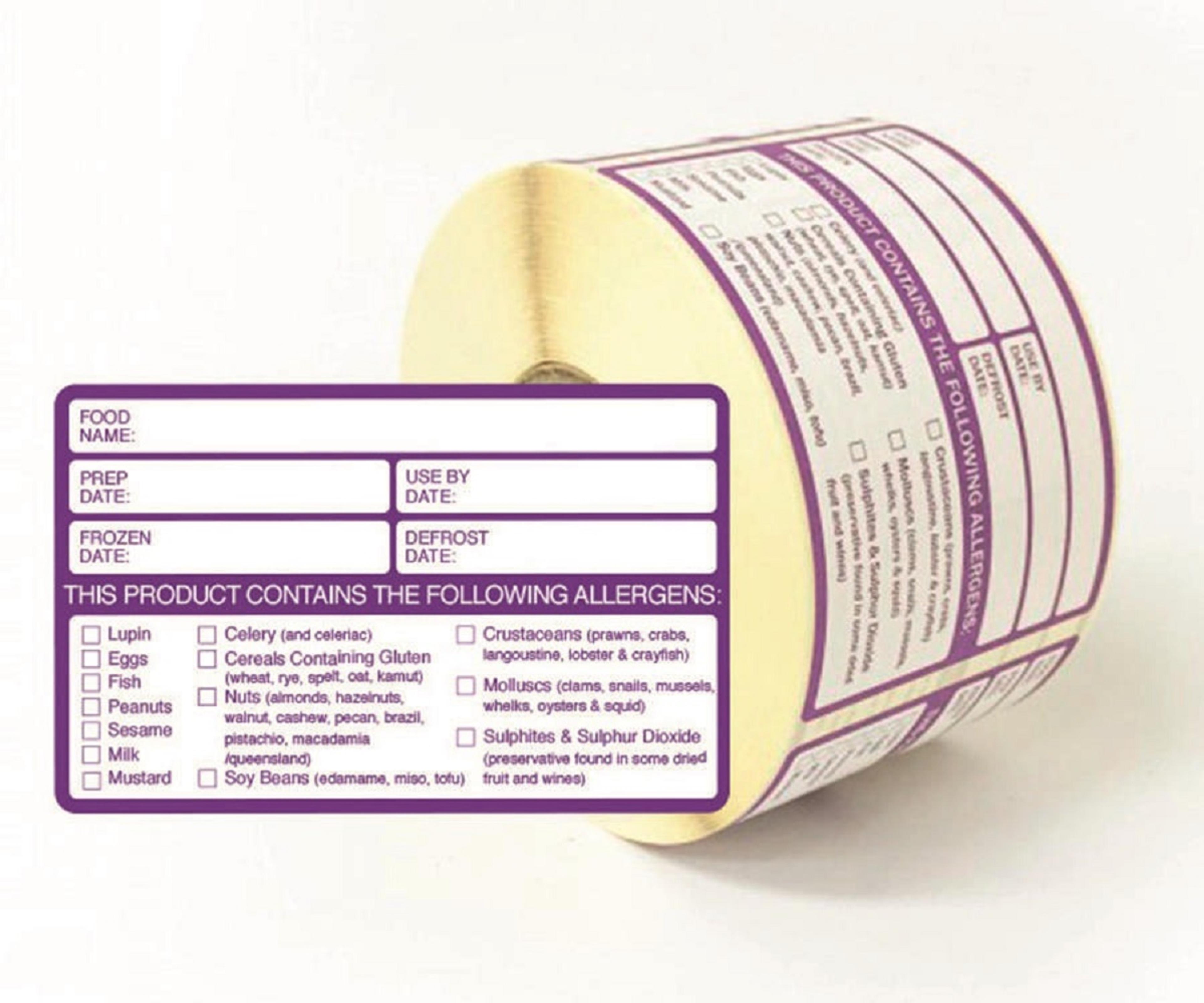 Allergen Removable Use By Label 2 X 4 - Pack of 500