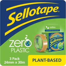 Sellotape Zero Plastic 24mm x 30m - Pack of 3