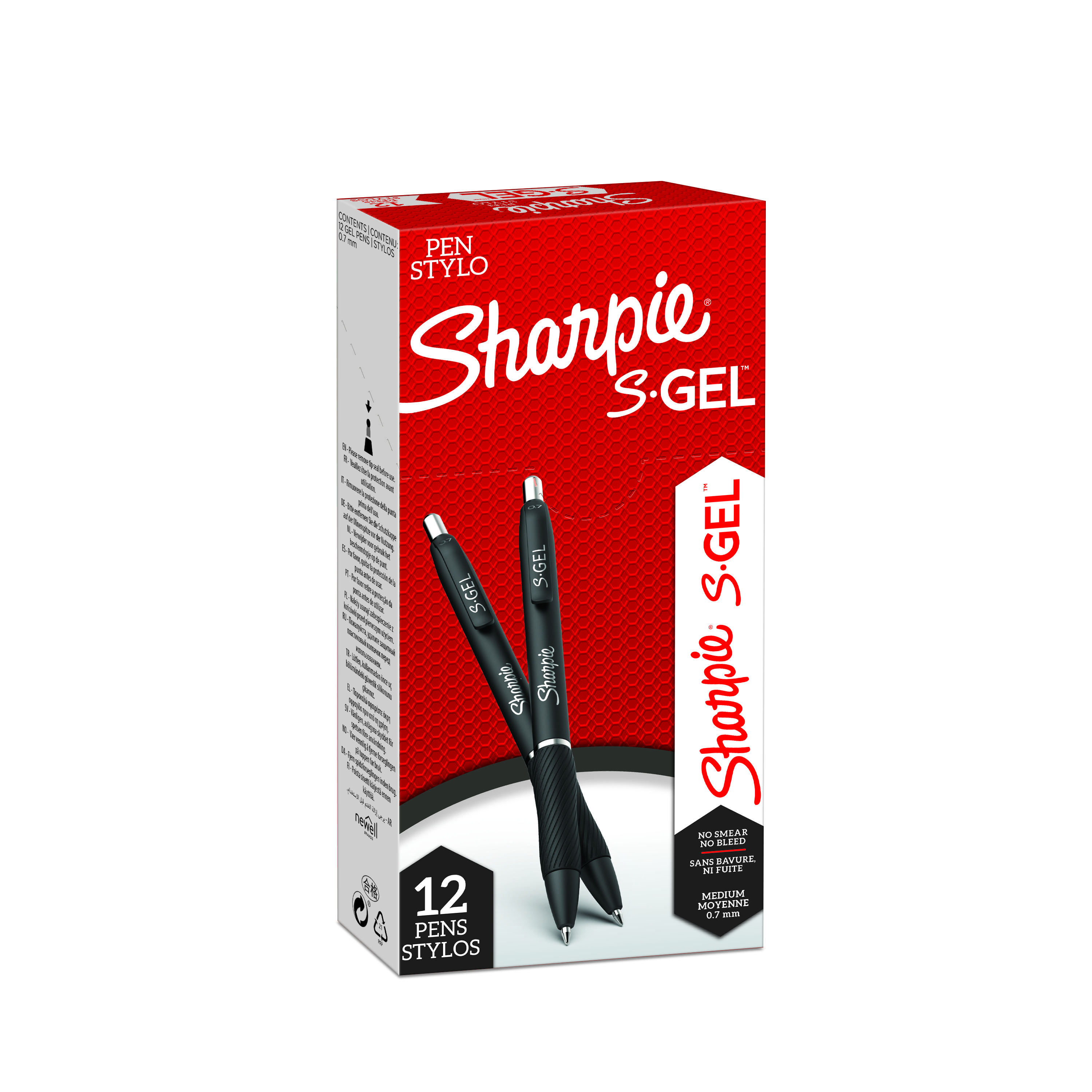 SHARPIE S-Gel, Gel Pens, Medium Point (0.7Mm), Assorted Colors, 12