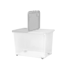 Box With Wheels Clear Cool Grey - 80L
