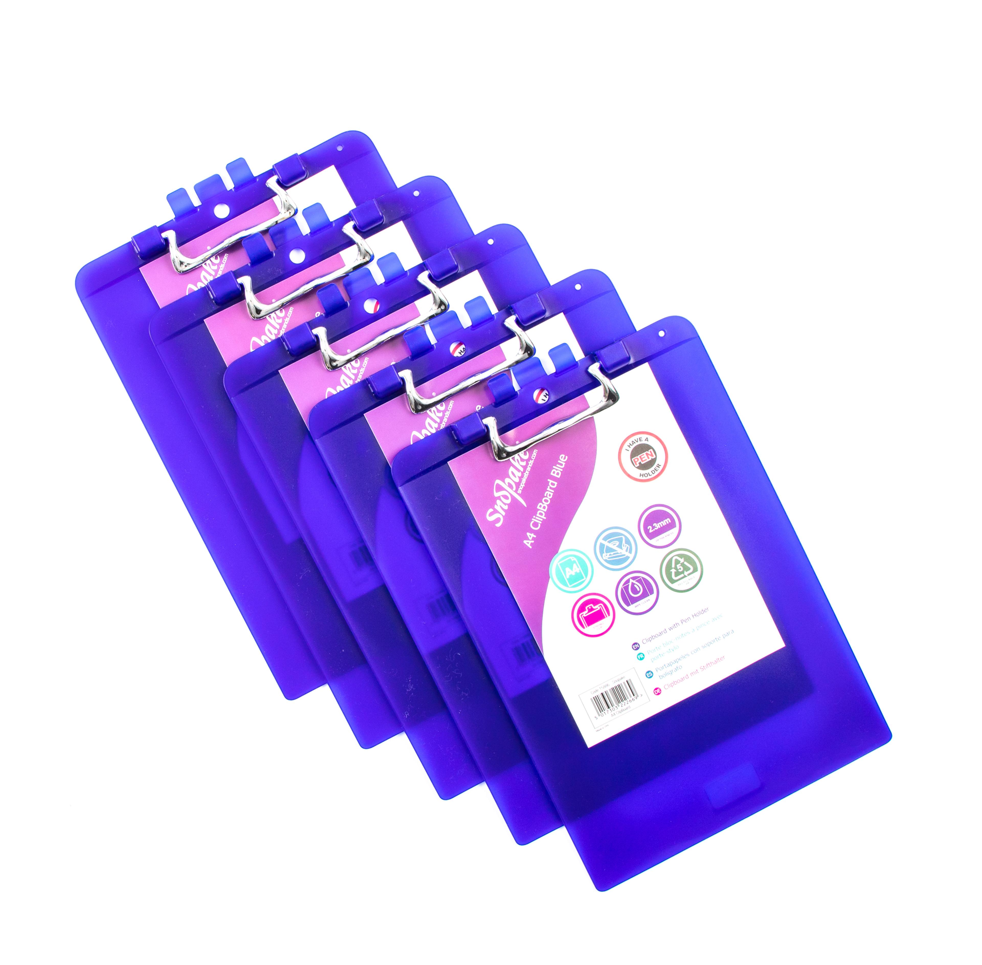 Snopake Electra Clipboard - A4 - Blue - Pack of 10