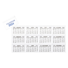 2024 Calendar Tabs - Pack of 50