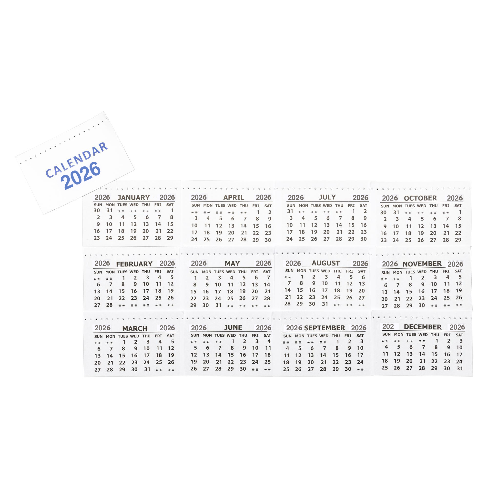 CP00051860 2026 Calendar Tabs Pack of 50 Findel International