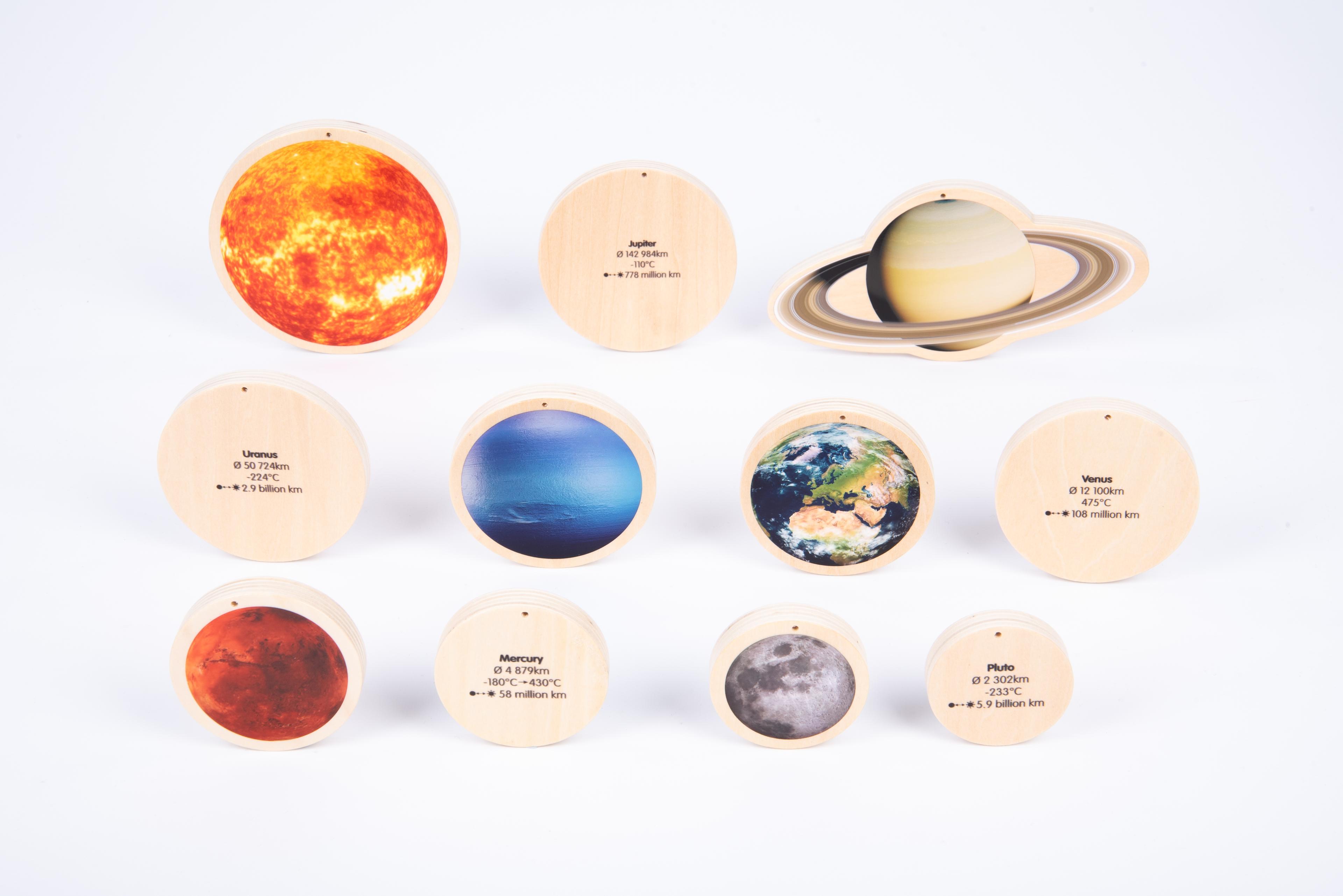 Wooden Solar System Disc Set