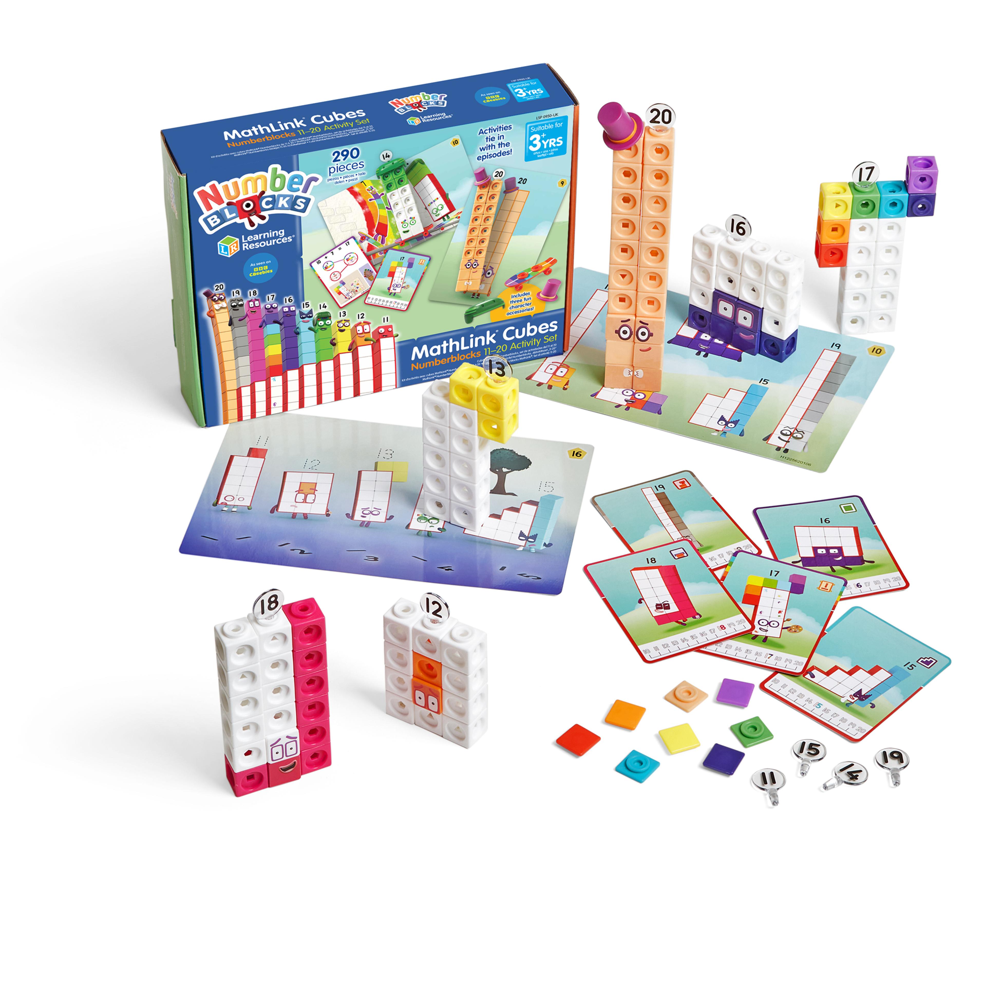 Learning Resources Mathlink Cubes Numberblocks 11-20 Activity Set