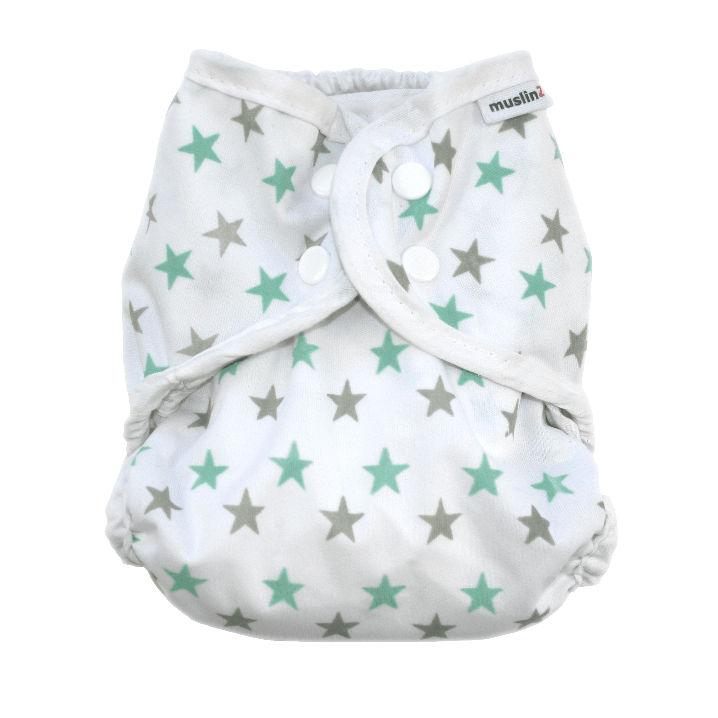 Washable Nappy Wrap ÔÇô Mint Star - Size 1
