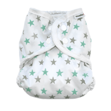 Washable Nappy Wrap – Mint Star - Size 1