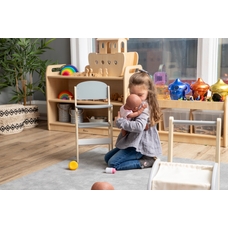Wooden Doll High Chair from Hope Education - White and Grey 