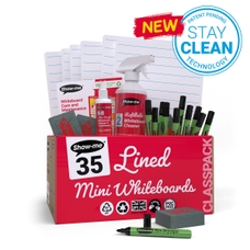 Show-me Class Pack 35 Lined Boards, Pens & Erasers