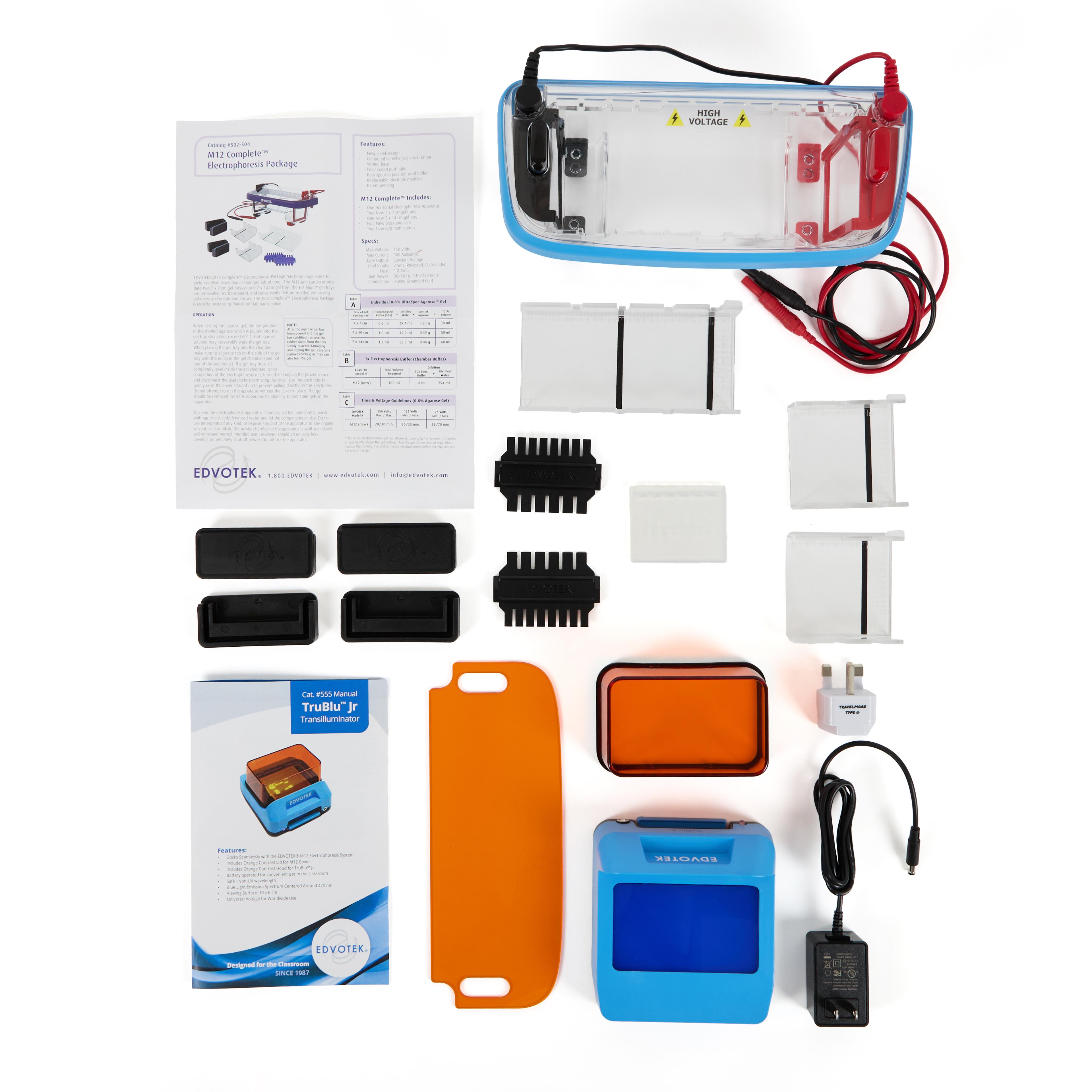 EDVOTEK M12 Ultra Electrophoresis & Visualization Package