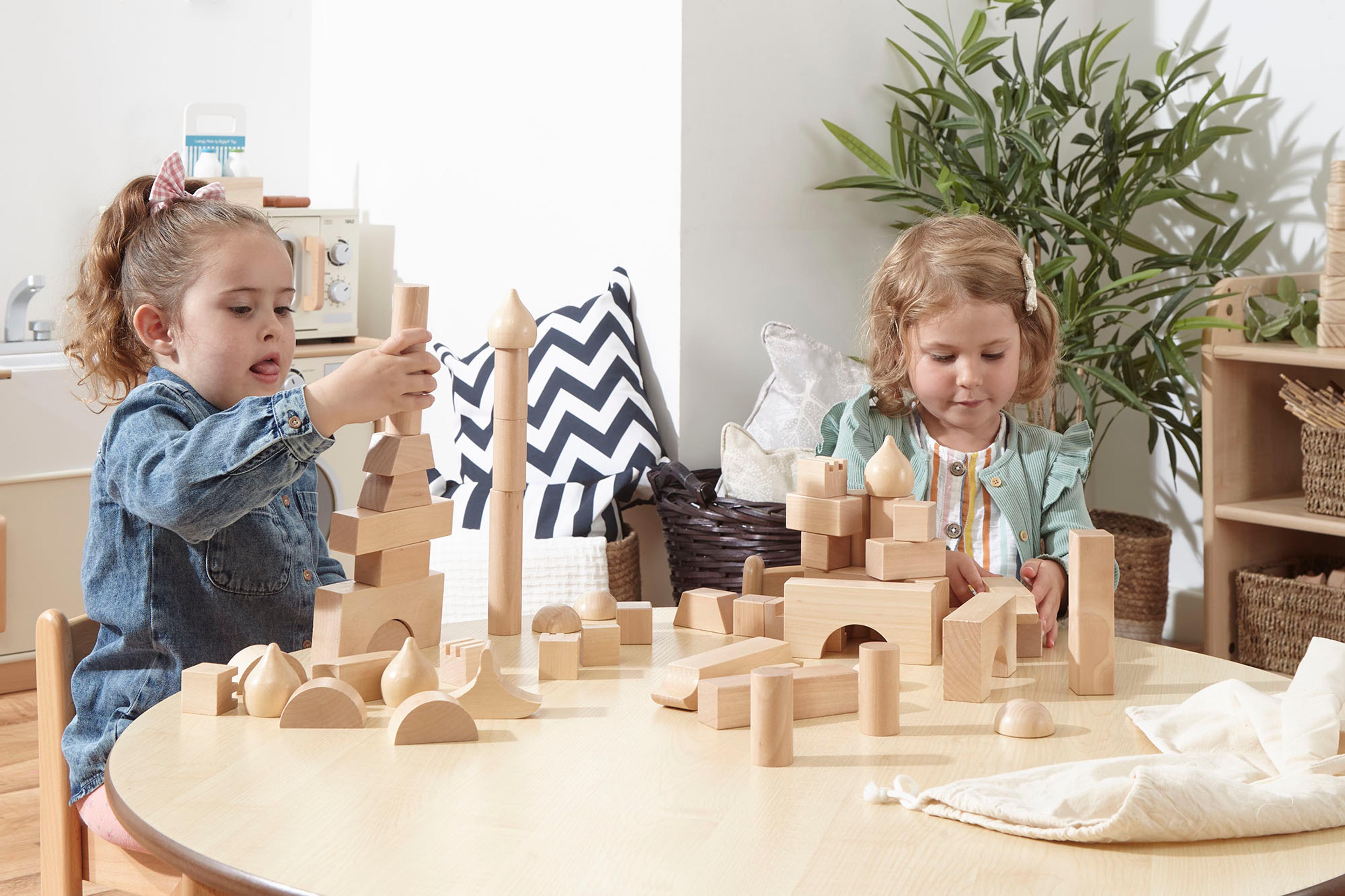 Wooden Architectural Construction Blocks from Hope - 52 Piece 