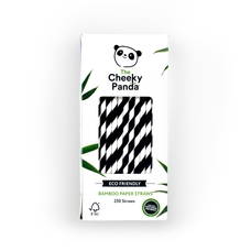 Cheeky Panda Bamboo Straws - Black Stripes - Pack of 250