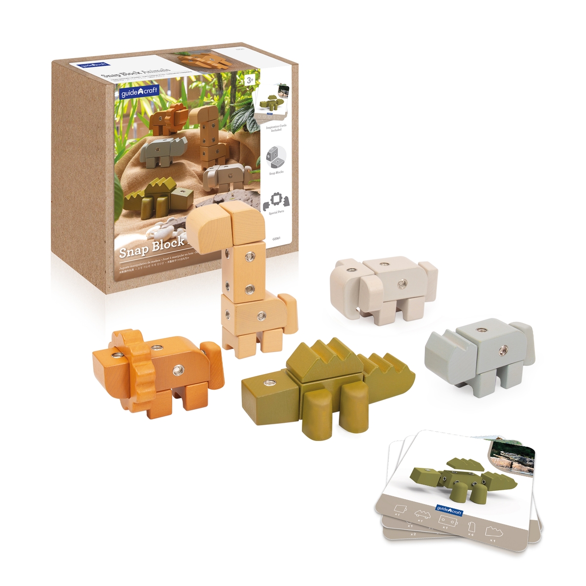 Guidecraft Snap Block Animals - 33 Piece | HP00052533 | Findel Education