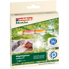 edding-24 Ecoline Highlighters - Assorted Colours - Pack 4