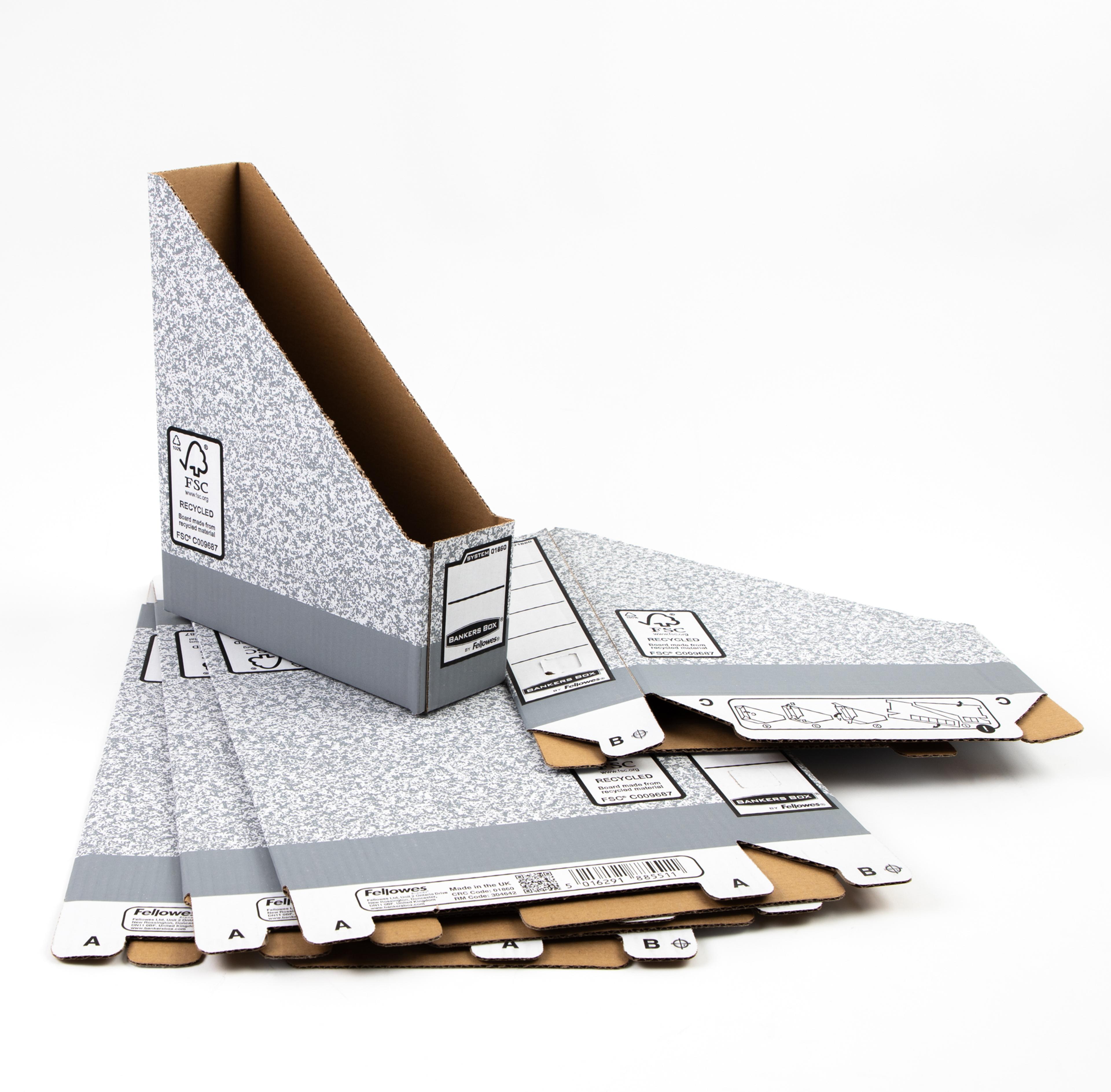 System Magazine File - Grey/White - Pack of 10