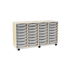 Pebble Tray Storage unit with 32 shallow trays - Grey