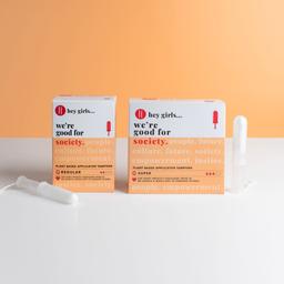 Hey Girls Plant Based Applicator Tampons - Regular - Pack of 12