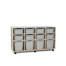 Pebble 12 Variety Drawer Unit White with Grey Drawers
