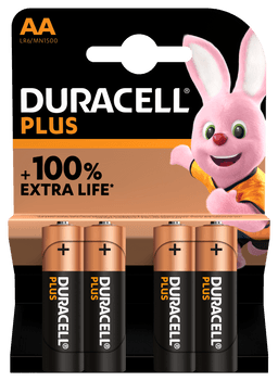 Duracell Plus Power Batteries AA - Pack of 4