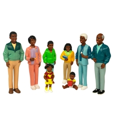 miniland Block Play People - Family with Black Skin