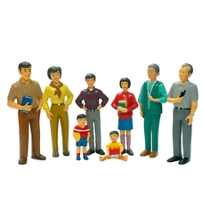 miniland Block Play People - Family with Light Brown Skin