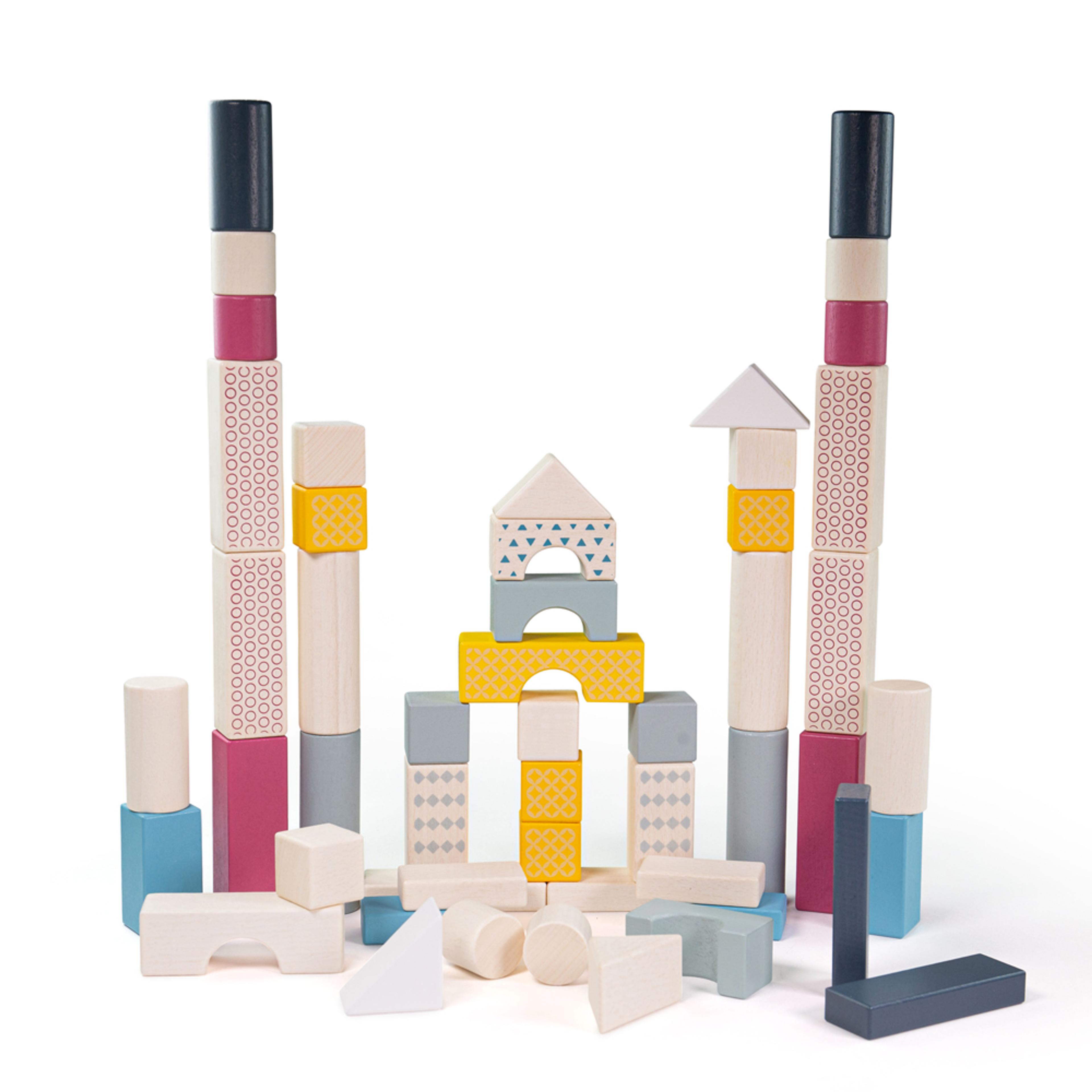BIGJIGS Toys Drum of 50 Blocks