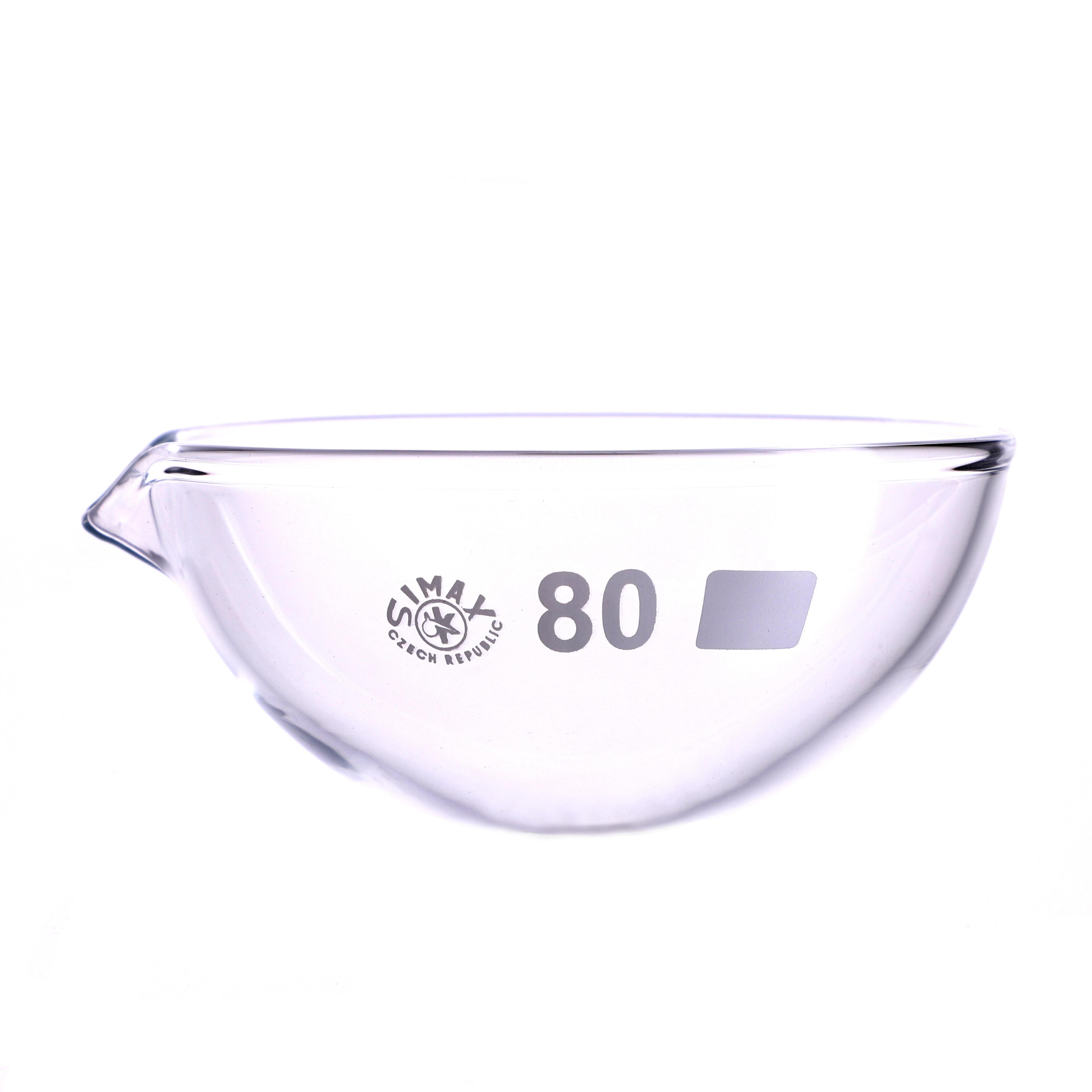 Simax Round Bottom Glass Evaporating Basin - 85mm/100ml - Pack of 10