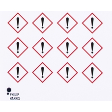 Philip Harris Hazard Warning Labels - Toxicity Category 4 / Irritant GHS07 - Pack of 96 Stickers