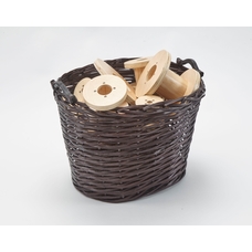 Oval Dark Log Basket