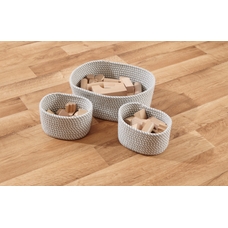 JVL Homeware Solutions Edison Cotton Rope Storage Baskets - Set of 3