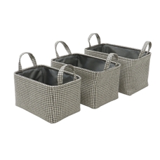 Silva Rectangular Fabric Storage Baskets - Set of 3