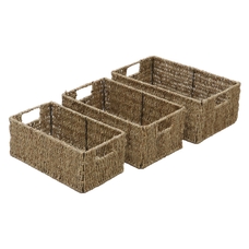 Seagrass Rectangular Storage Baskets - Set of 3
