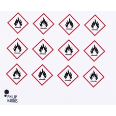 Philip Harris Hazard Warning Labels - Flammable GHS02 - Pack of 96 Stickers