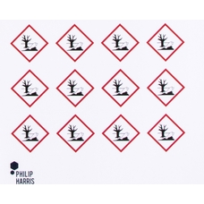 Philip Harris Hazard Warning Labels - Hazardous to The Environment GHS09 - Pack of 96 Stickers