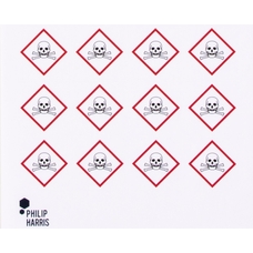 Philip Harris Hazard Warning Labels - Toxicity Category 1-3 / Poisons GHS06 - Pack of 96 Stickers